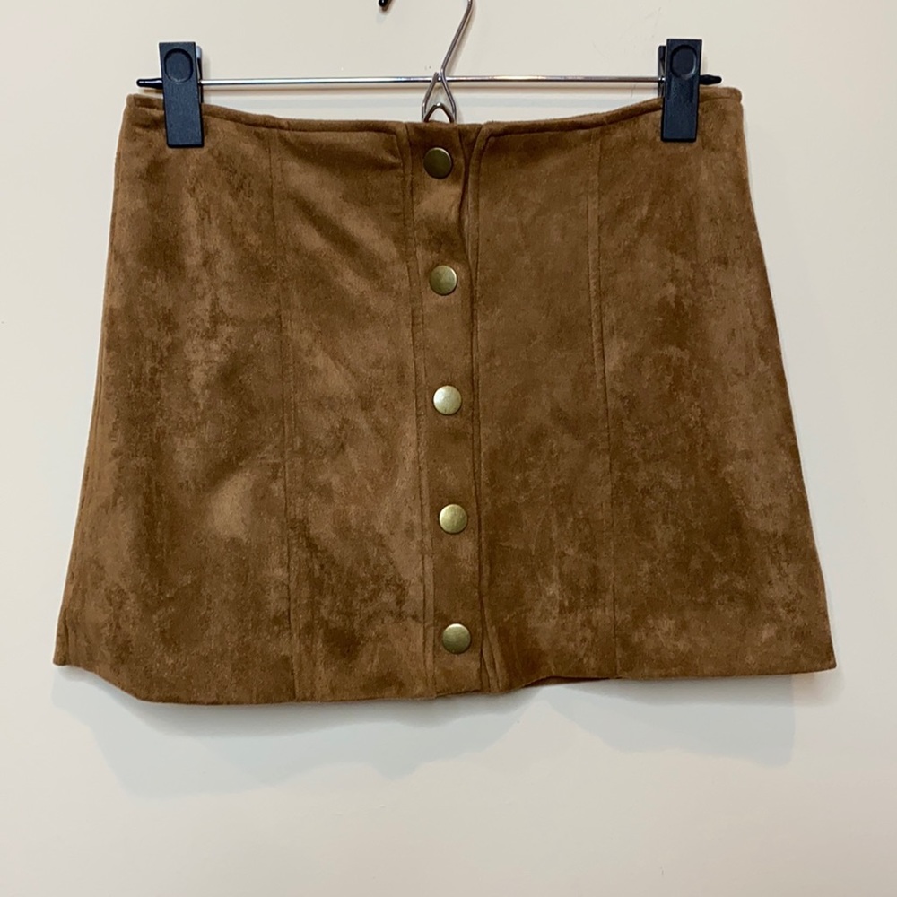 LF Japonica Suede button mini skirt